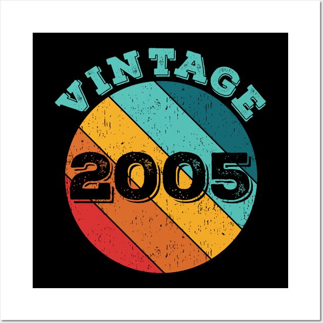 2005 Vintage Shirt, Birthday Gift Tee. Retro Style T-Shirt Wall Art by LittleBoxOfLyrics